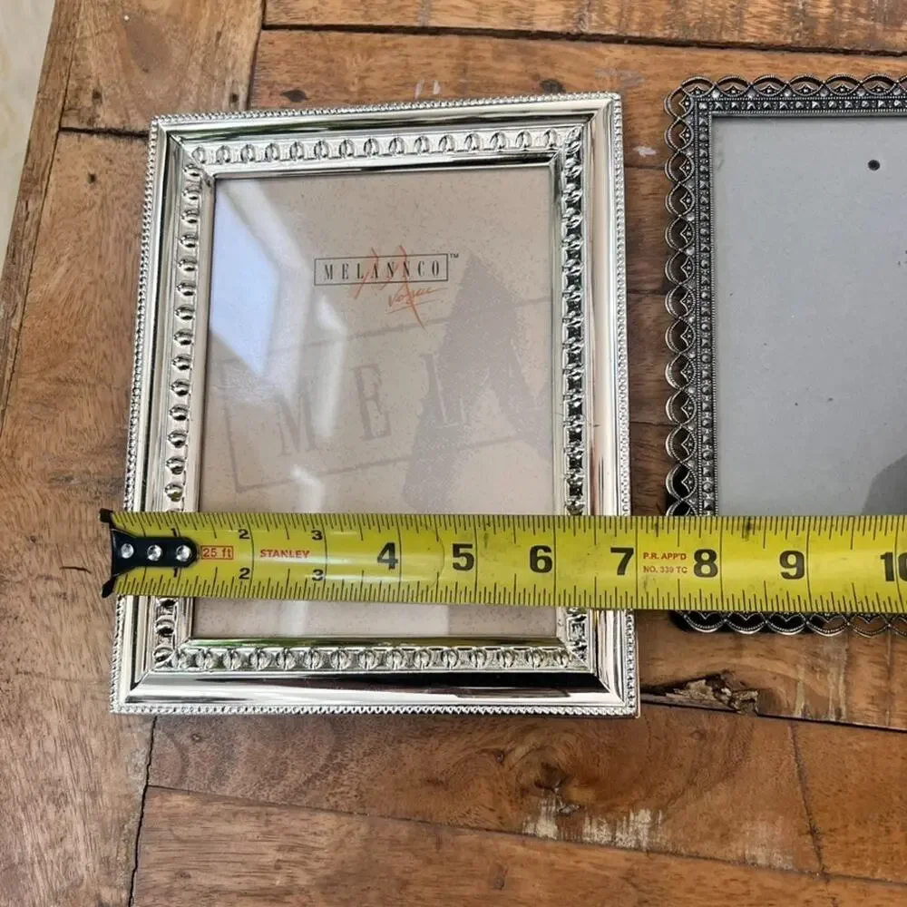 Set Of Two Ornate Silver-Plated Picture Frames 5 x 7